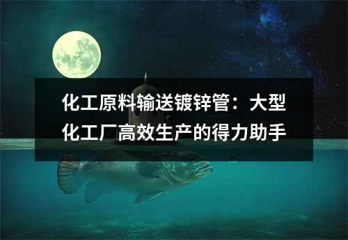 化工原料输送镀锌管：大型化工厂高效生产的得力助手
