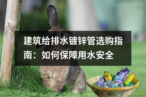 建筑给排水镀锌管选购指南：如何保障用水安全